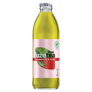 FUZETEA Zelený čaj Jahoda/AloeVera 0,25l sklo