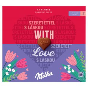 Milka bonboniéra I Love Milka, lískooříšková náplň 110g