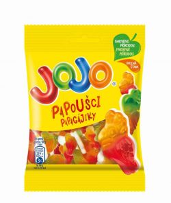 JOJO Papoušci želé bonbóny s ovocnými příchutěmi 80g