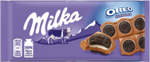 Milka čokoláda Oreo Sandwich mléčná čokoláda a sušenky 92g