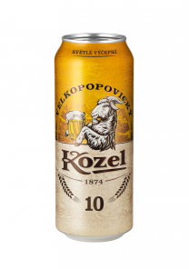 Velkopopovický Kozel Světlý 10 pivo výčepní, plech 0,5l