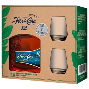 Flor De Caňa 12Y 40% 0,7l + 2xSKLO