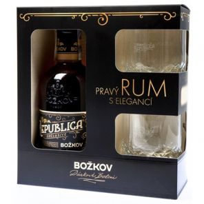 Božkov Republika Exclusive 38% 0,5l + 2x SKLO