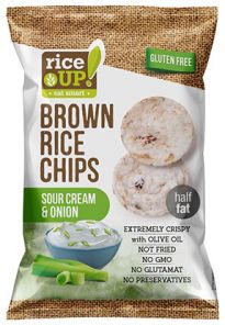 RICE UP Brown Rice Chips SMETANA S CIBULÍ60g