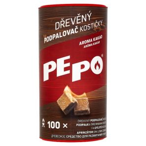 PE-PO Dřevěný podpalovač kostičky 100 ks